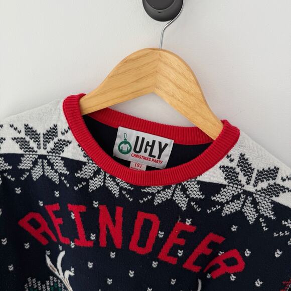 Women’s Ugly Christmas Party Holiday Sweater Reindeer Gainz Size S - Picture 2 of 4